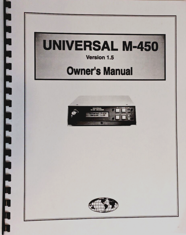 UNIVERSAL M-450 Decoder Owners Manual Version 1.5 FREE SHIPPING