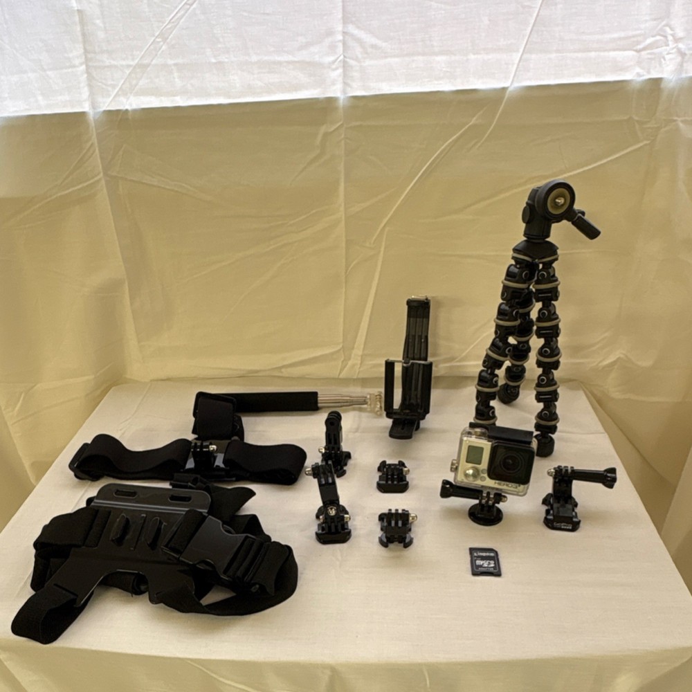 GoPro HERO3+ Camera, Mounts, Tripod, Straps, microSD Card Accessory Bundle