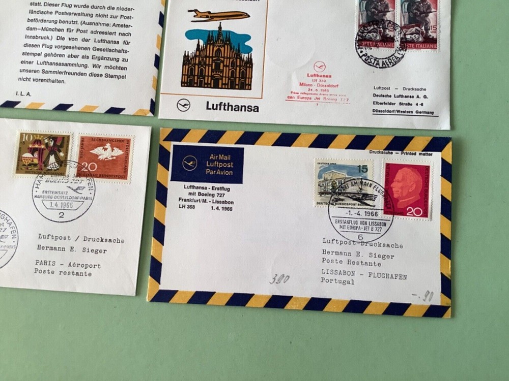 Airmail flight cover mixed world 9 items Ref A1480