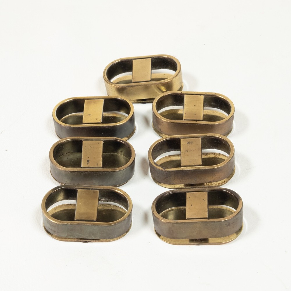 (1) Drexel Passage Drawer Pull Campaign Dresser Flush Brass Fixed Handle