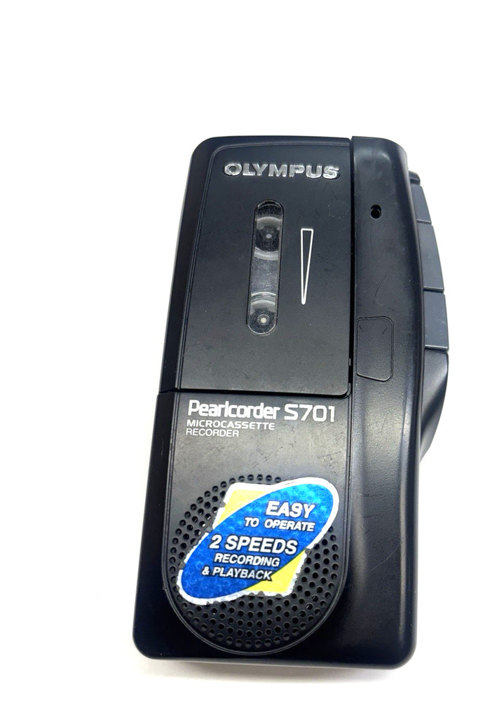 Olympus Pearlcorder S701 Microcassette Recorder Tested Working w/ free Tape