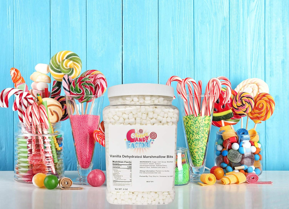 Vanilla Mini Dehydrated Marshmallow Bits in Jar, 8 Oz