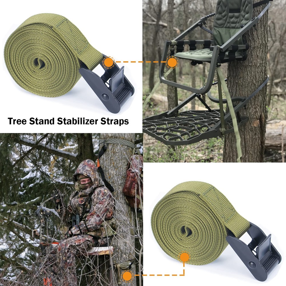 WILLWIN Tree Stand Stabilizer Straps, Accessories, Large, Green
