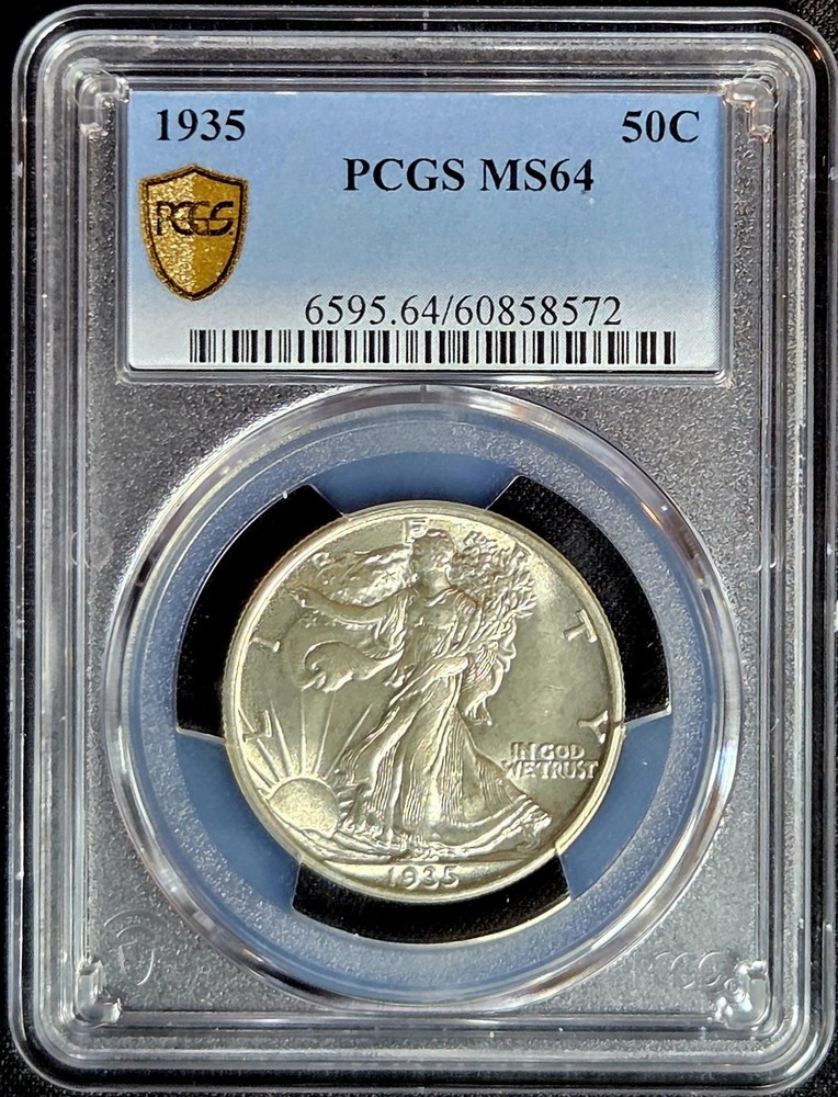 1935 WALKING LIBERTY HALF DOLLAR MS64 PCGS