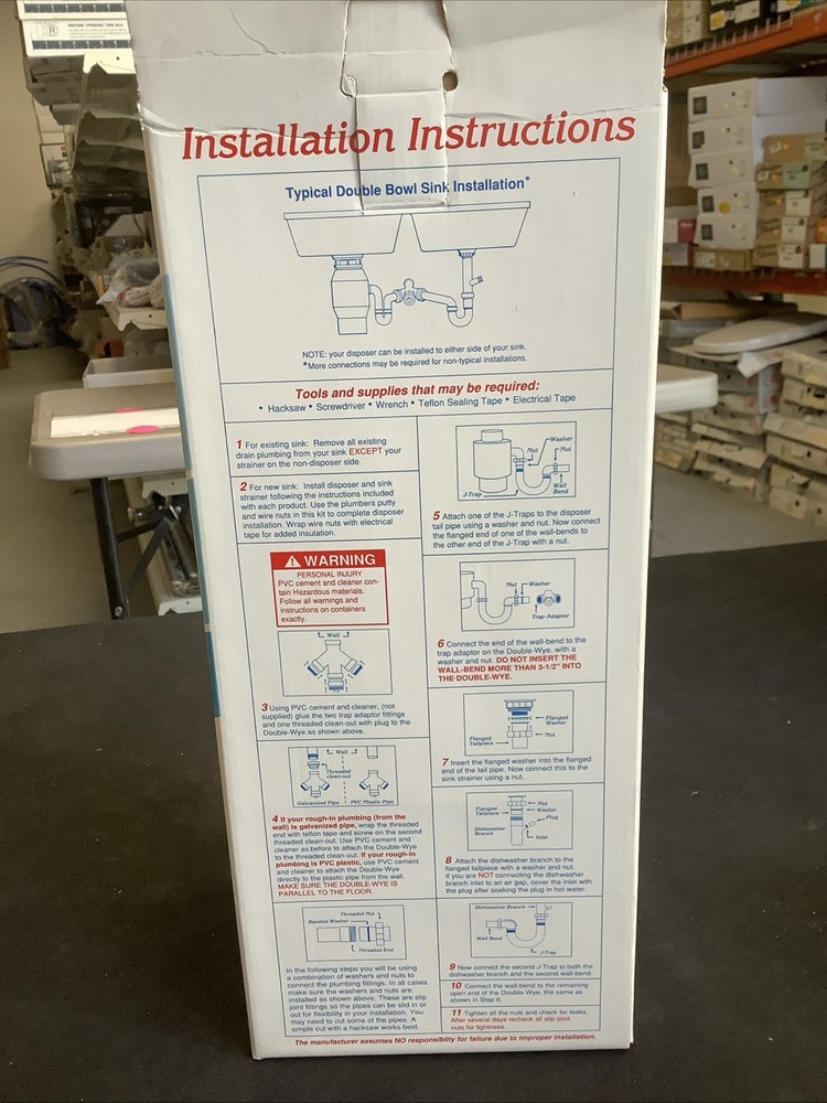 InSinkErator PVC Disposer Install Kit. 70832.