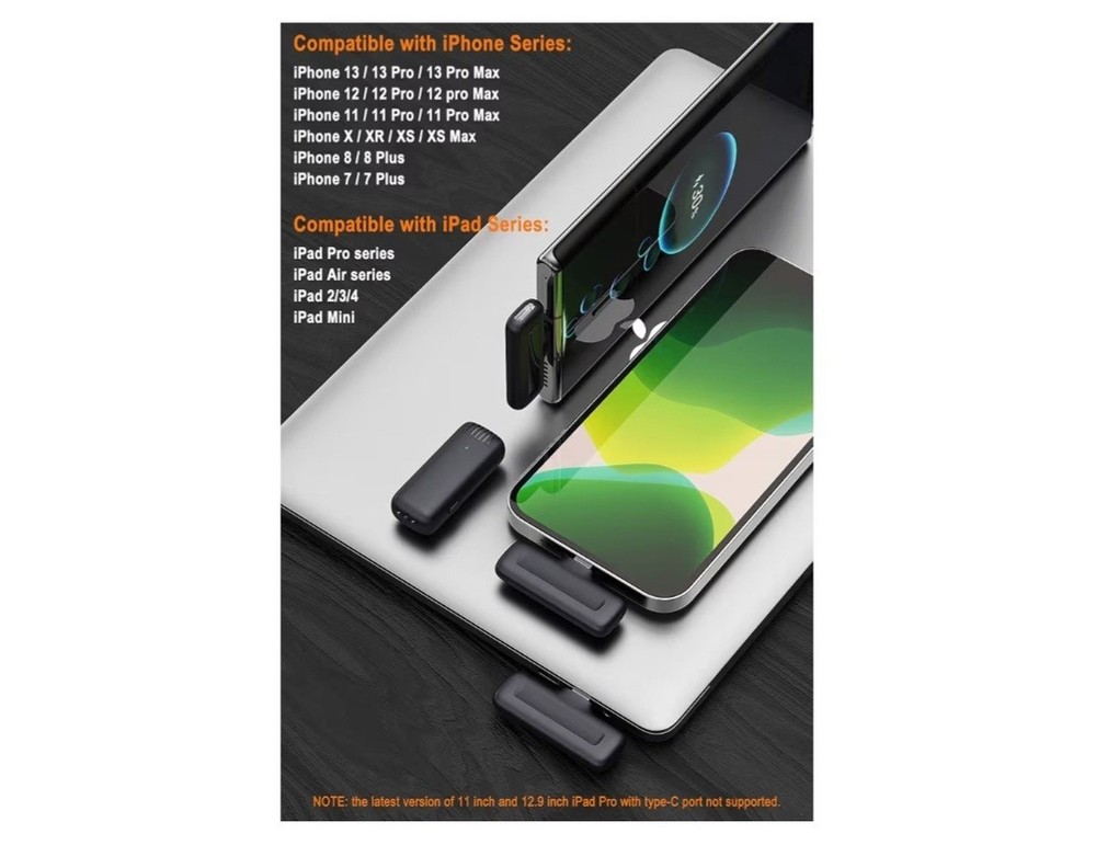 Wireless Vlogging Lapel Lavalier Microphone For iPhone Lightning Connector