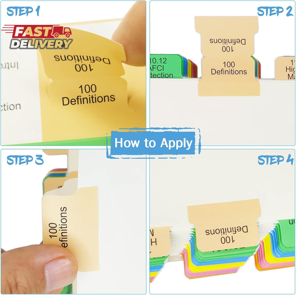Electrical Code Tabs for NEC 2020, 140 PCS Laminated & Color-Coded for National