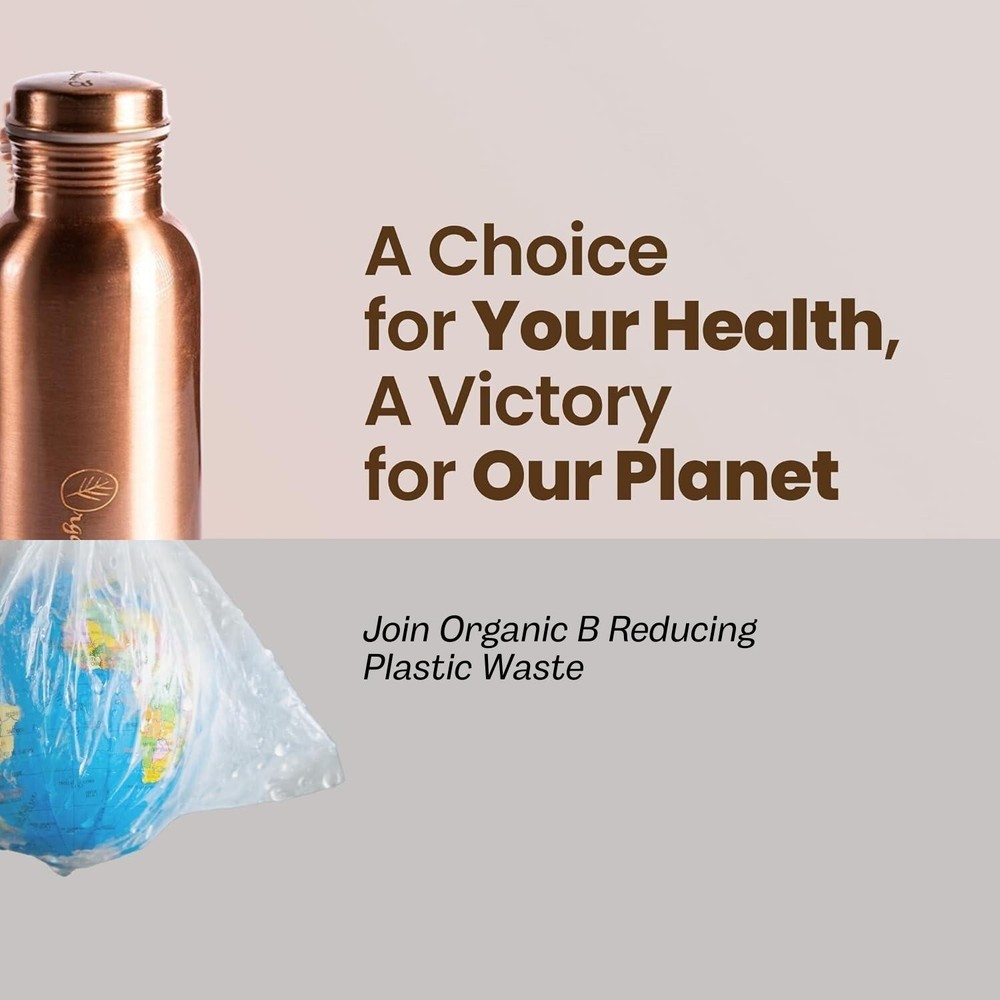 Organic B Plain Copper Water Bottle 949 ml