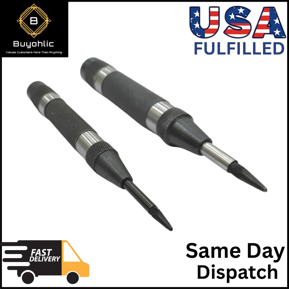 Automatic Center Punch with Replaceable Hardened Steel Tip