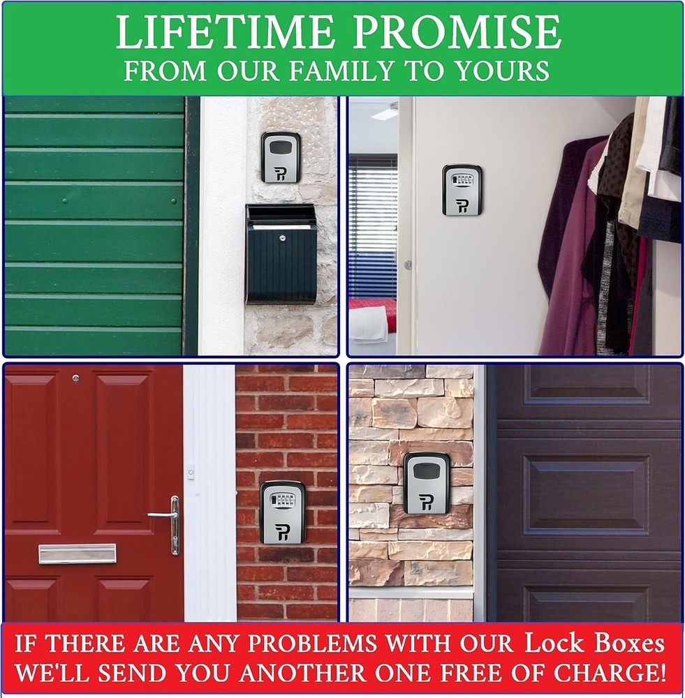 Durable Outdoor Key Lock Box with Adjustable Code – Wall Mount Security Solution