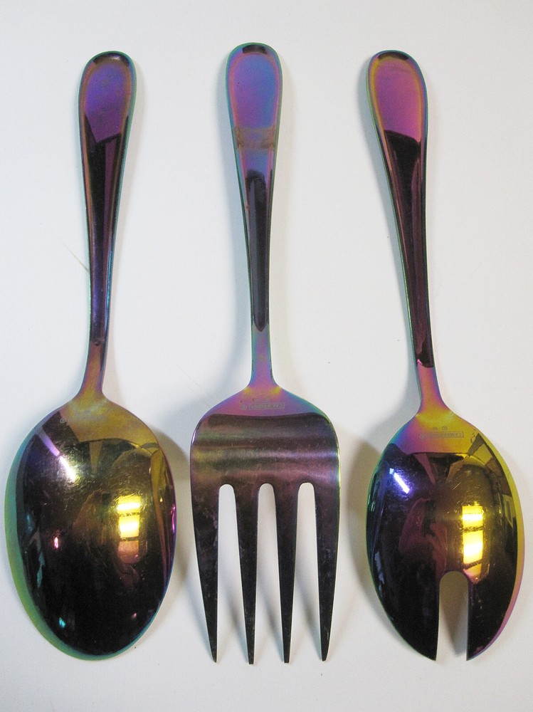 Cambridge CELESTE RAINBOW 3-PC Serving Set Stainless Spoons Fork
