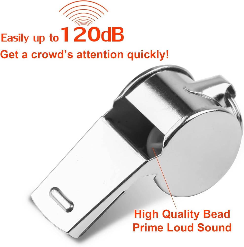 Metal Whistle with Lanyard 24 Pack Bulk