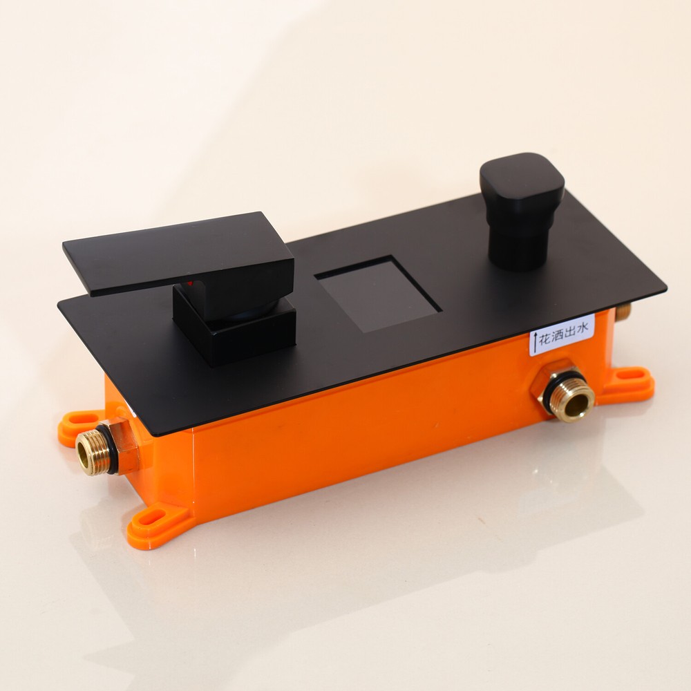 Concealed Box Black 2-way Digital Display Shower Diverter Mixer Control Valve