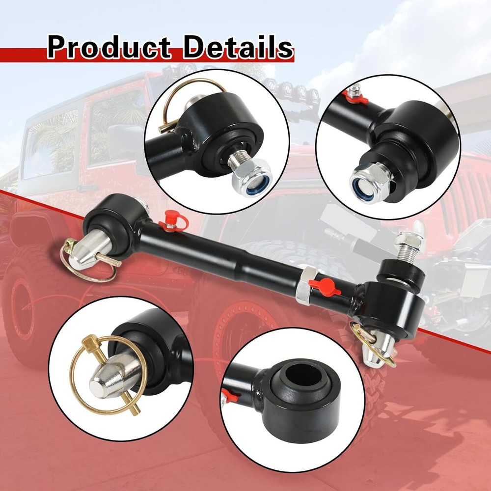Adjustable Front Swaybar Quicker Disconnect System with 2.5" - 6" Lift Replace