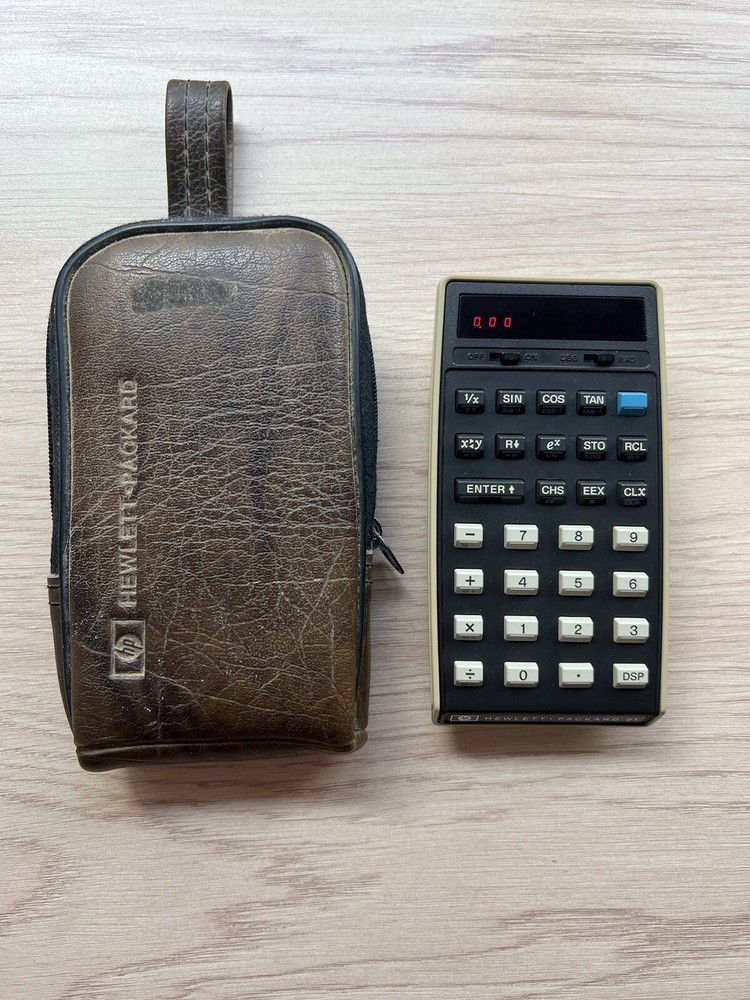 Vintage Hewlett Packard Calculator With Case