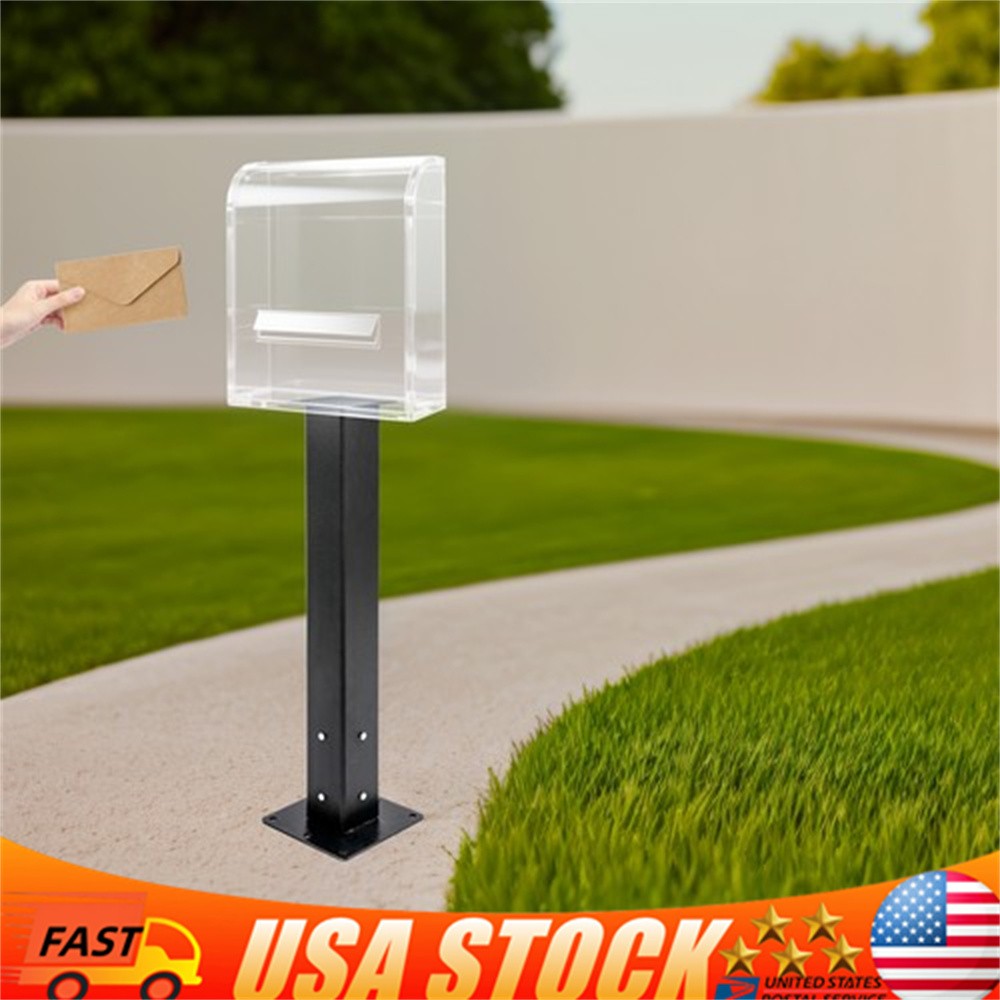 Mailbox Post w/ Base Carbon Steel Mailbox Mounting Post Mailbox Post for Outside