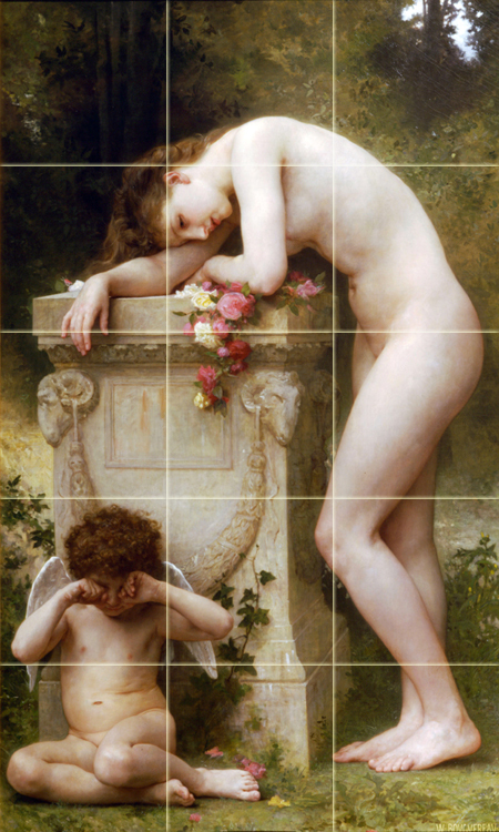 Art Bouguereau Nude Ceramic Mural Backsplash Bath Tile #1455