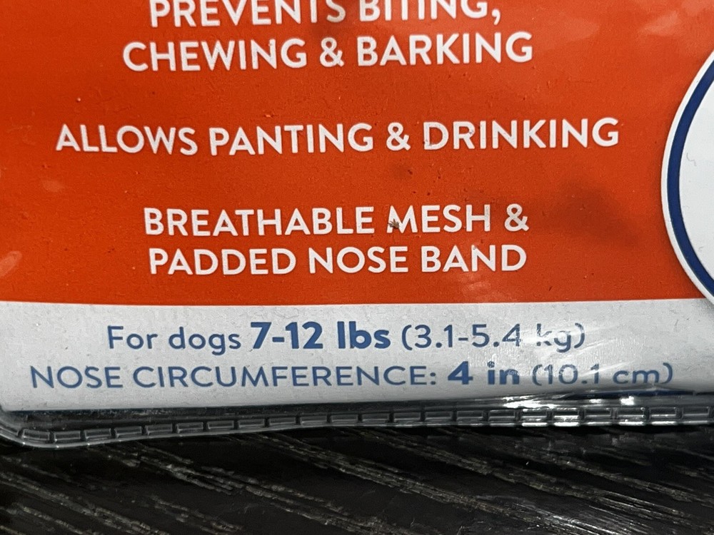 🐶Top Paw Muzzle Adjustable Mesh Muzzle Size X-Small 7-12 lbs Nose 4inches 🐶