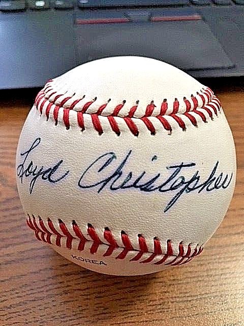 LOYD CHRISTOPHER SIGNED AUTOGRAPHED NCAA BASEBALL! Red Sox, Cubs, White Sox!