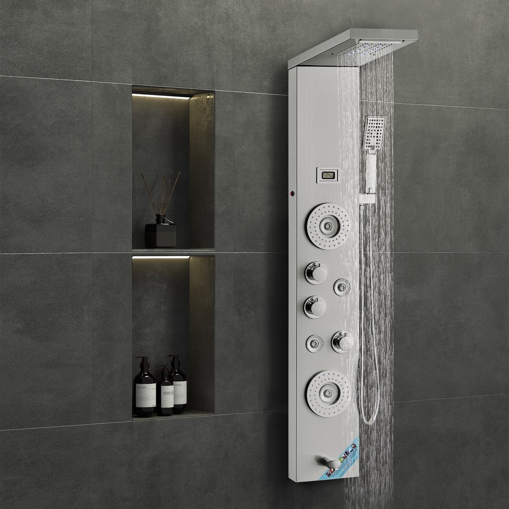 Shower Panel System 6 Shower Modes LED & Display Shower Panel Tower Rainfa