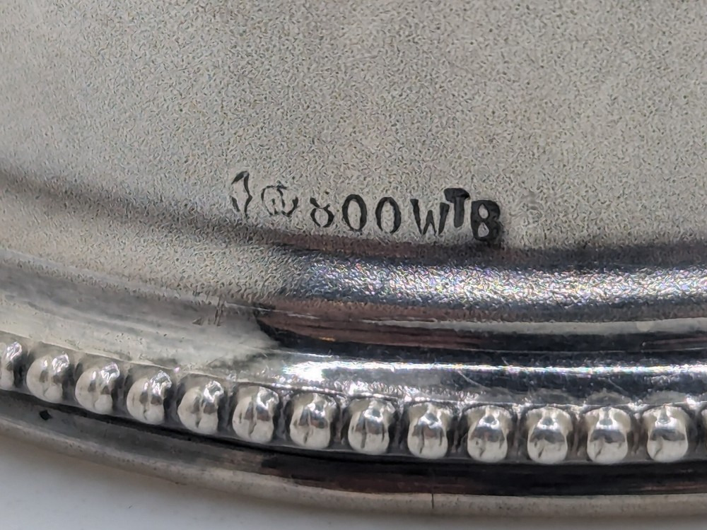 Antique German 800 Silver Napkin Ring "SW" or "WS" initials engraving