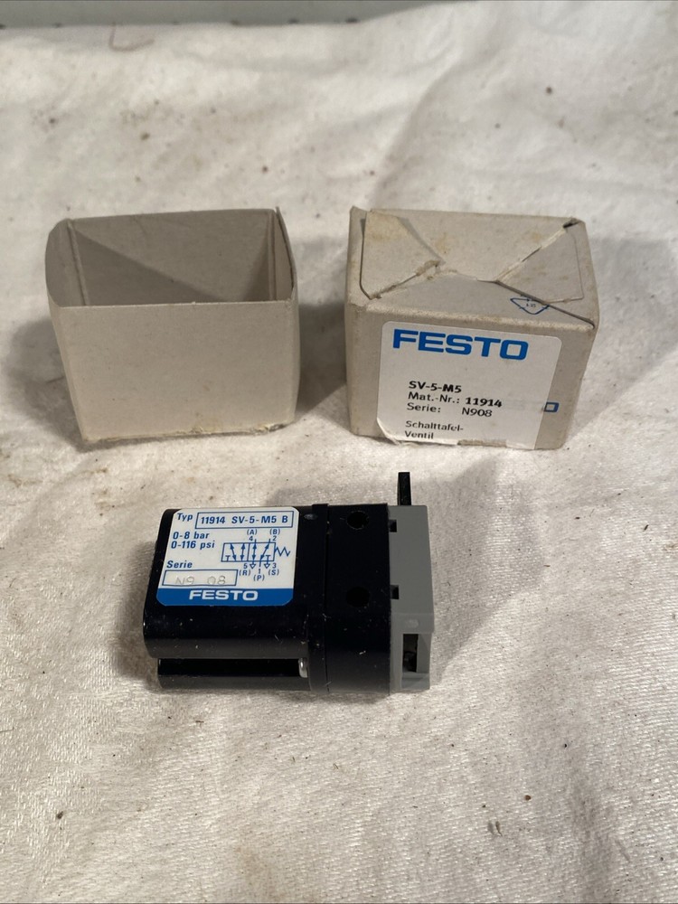 New In Box FESTO SV-5-M5-B Front Panel Valve N908