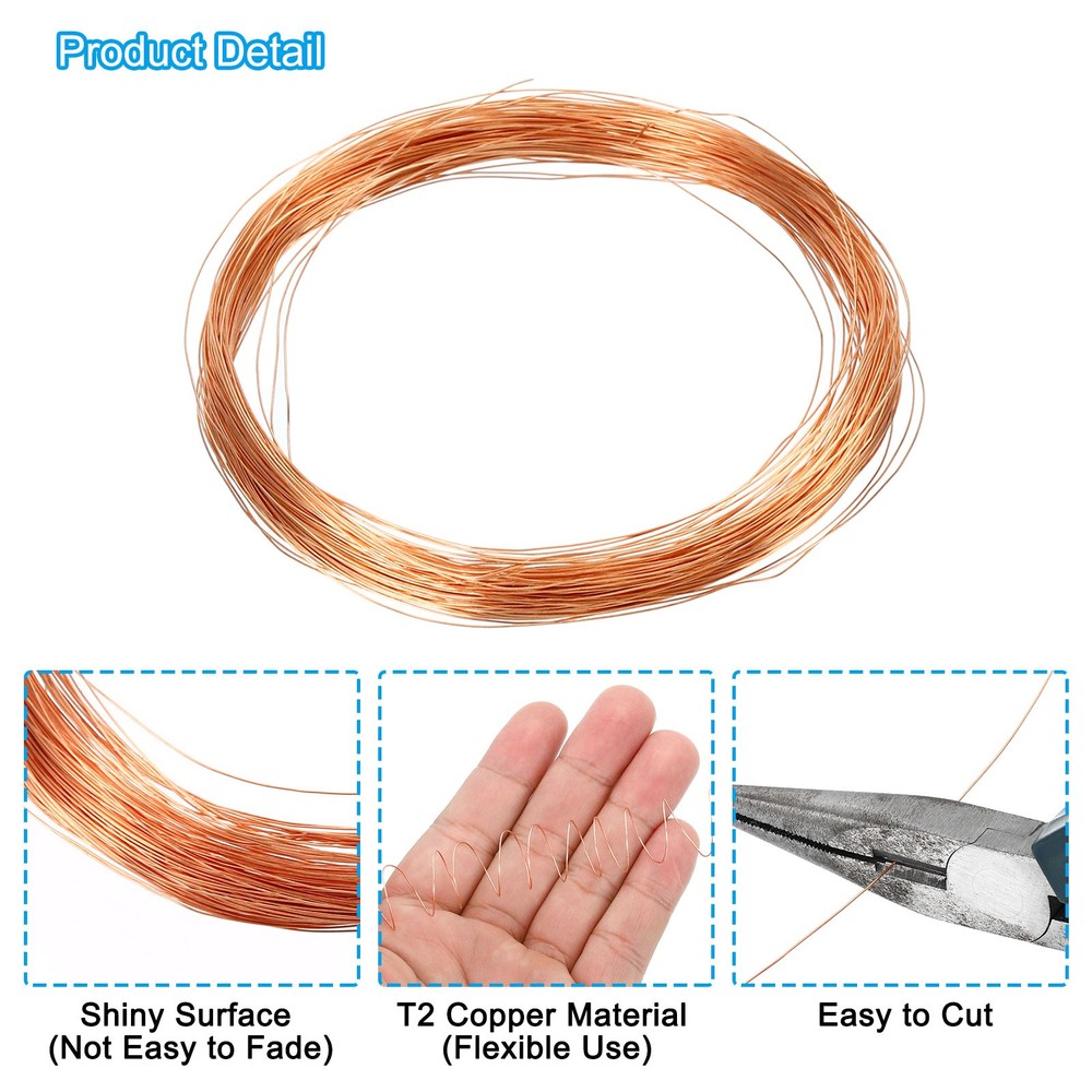 Soft Copper Wire, 32Gauge/0.2mm Diameter 25m/82ft Spool Craft Wire