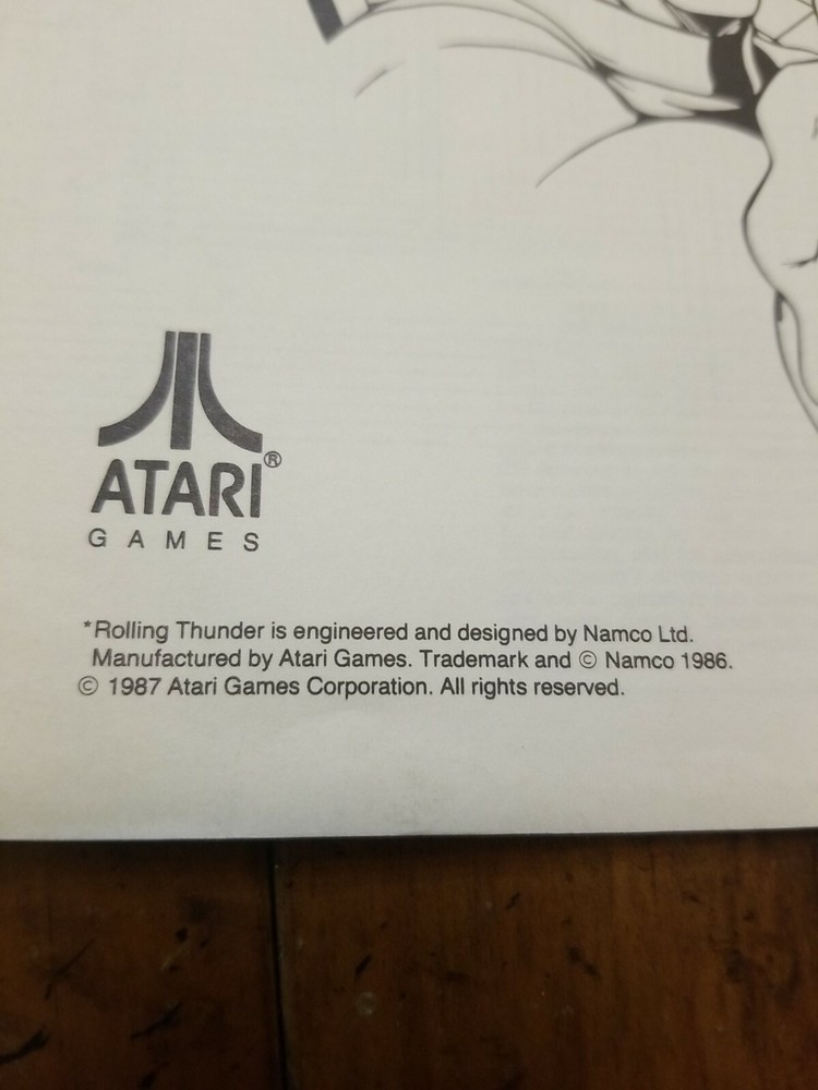 ATARI - Rolling Thunder - Schematic Package Supplement for the operation manual