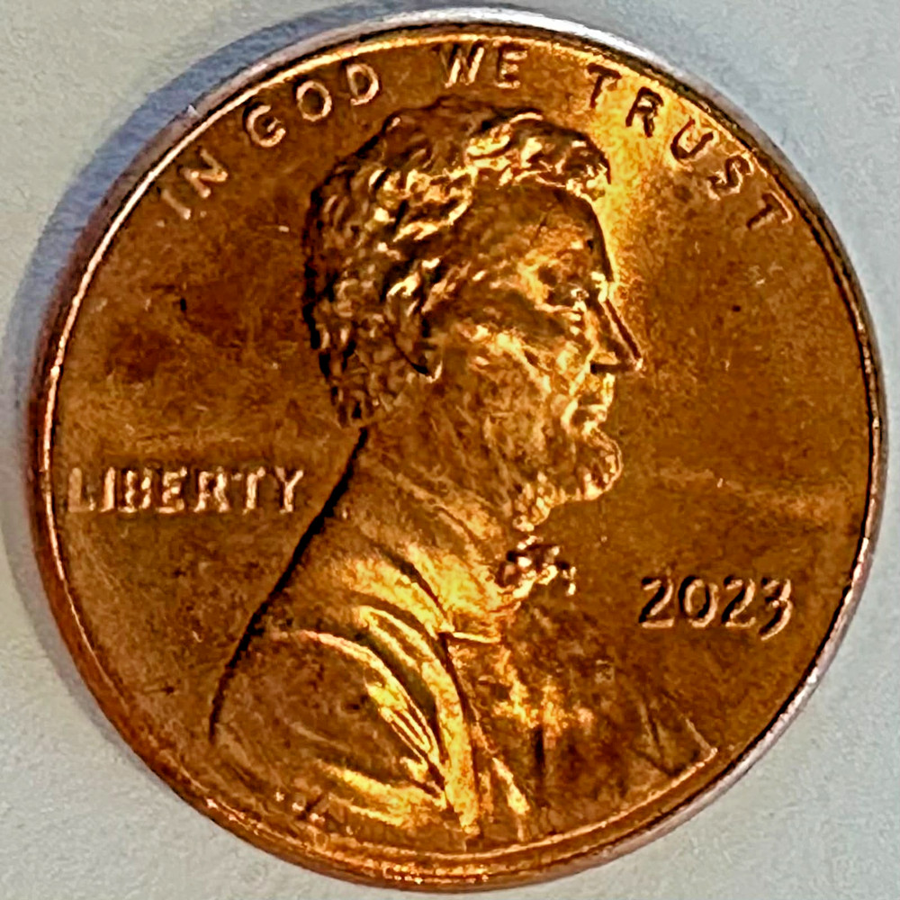 MINT ERROR - 2023-P "EXTRA V" LINCOLN SHIELD CENT (NICE COIN) (RED, HIGH GRADE)