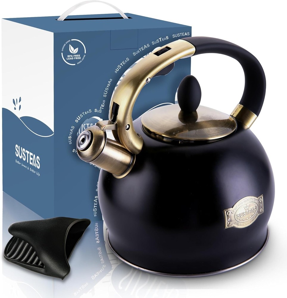 Grade Stainless Steel Teakettle Teapot with Cool Touch Ergonomic Handle