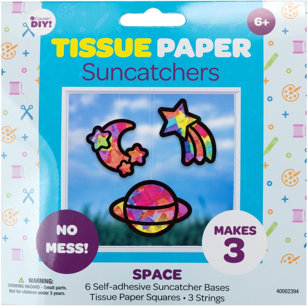 CousinDIY Tissue Suncatcher Kit-Space, Makes 3