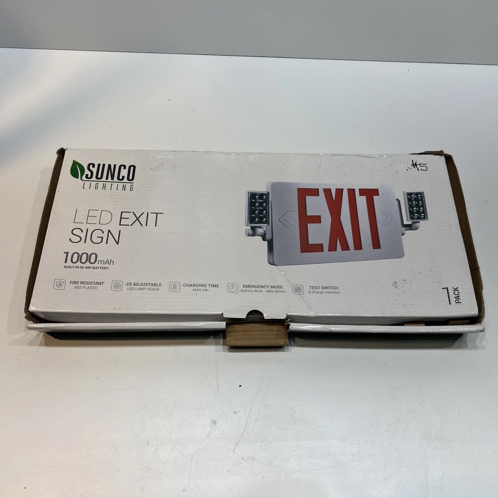 SUNCO LIGHTING LED EXIT SIGN 1000mAH