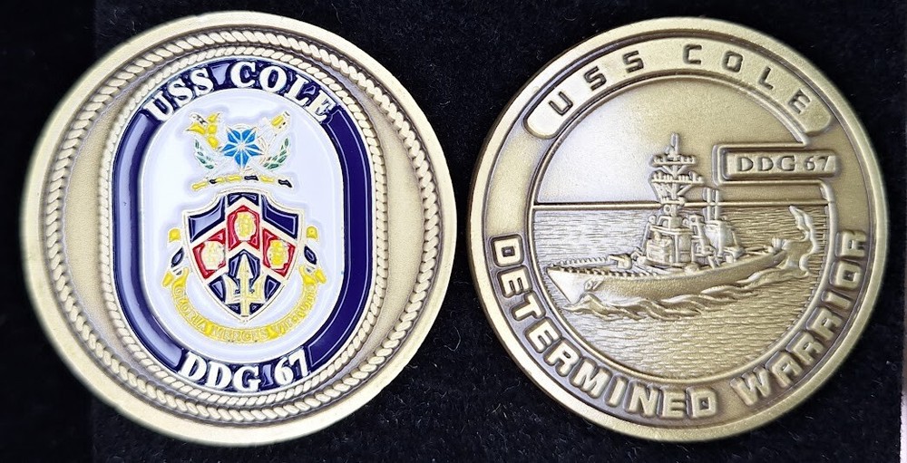 DDG-67 USS COLE - Determined Warrior - Navy Challenge Coin