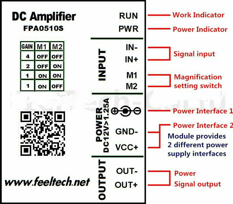 FeelTech DC power amplifier module amp driver For DDS Function signal Generator