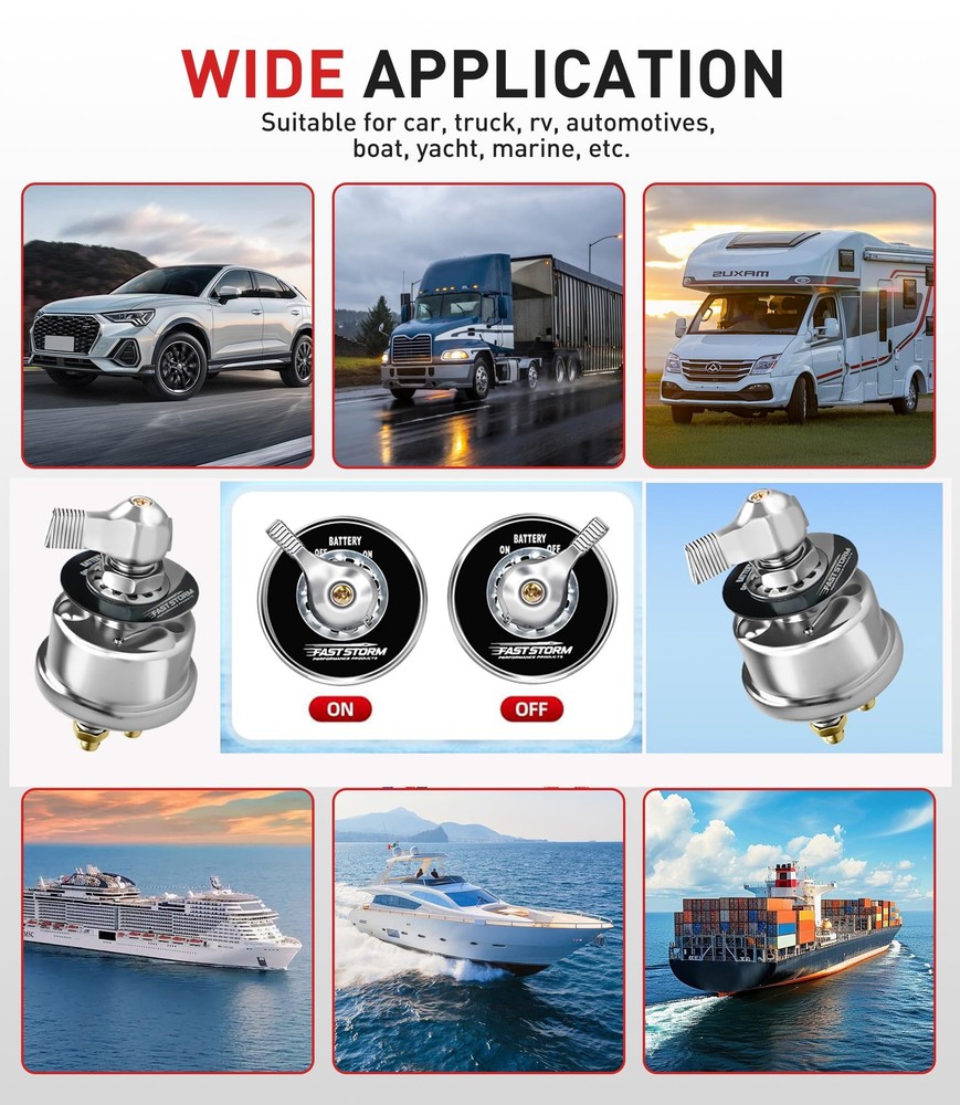 Battery Switch with Mounting Bracket and Cable, Cable