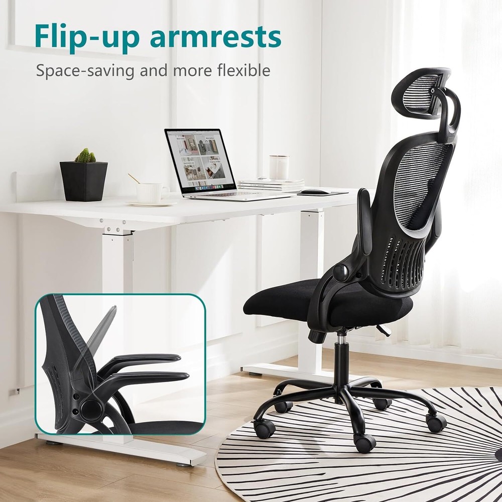 Mesh Rolling Office Chair Ergonomic Computer Chair High-Back Work Task Chair