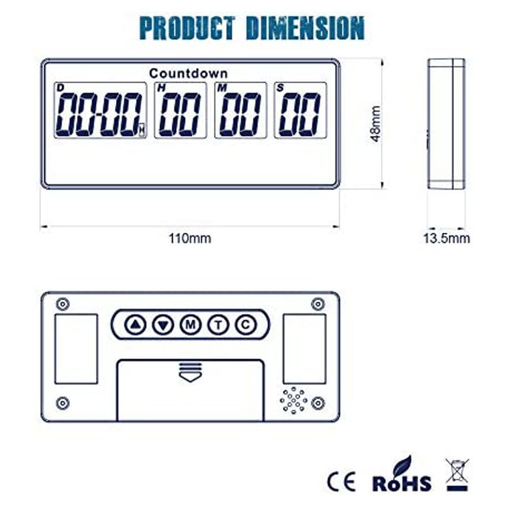 Digital 9999 Days Events Timer, Count-Down&Count-up Tracking,Backlight Display