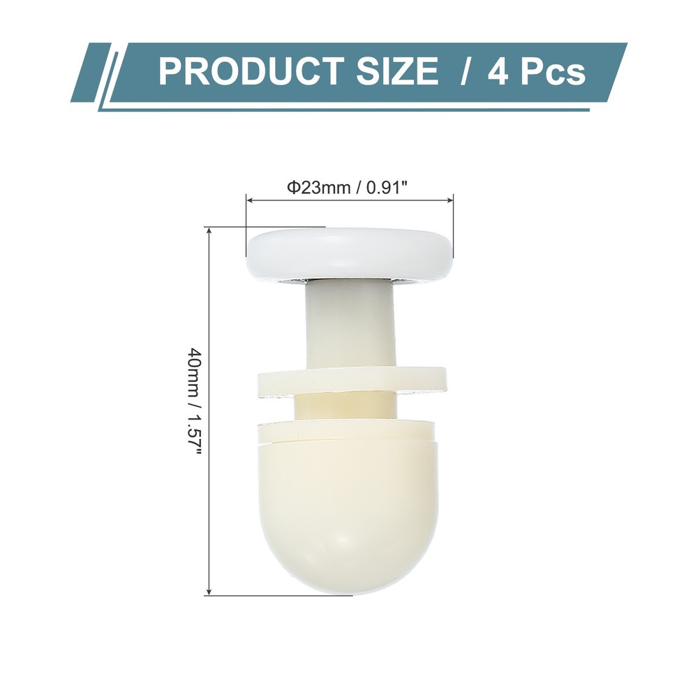 4Pcs 23mm Shower Door Rollers Wheels Replacement White
