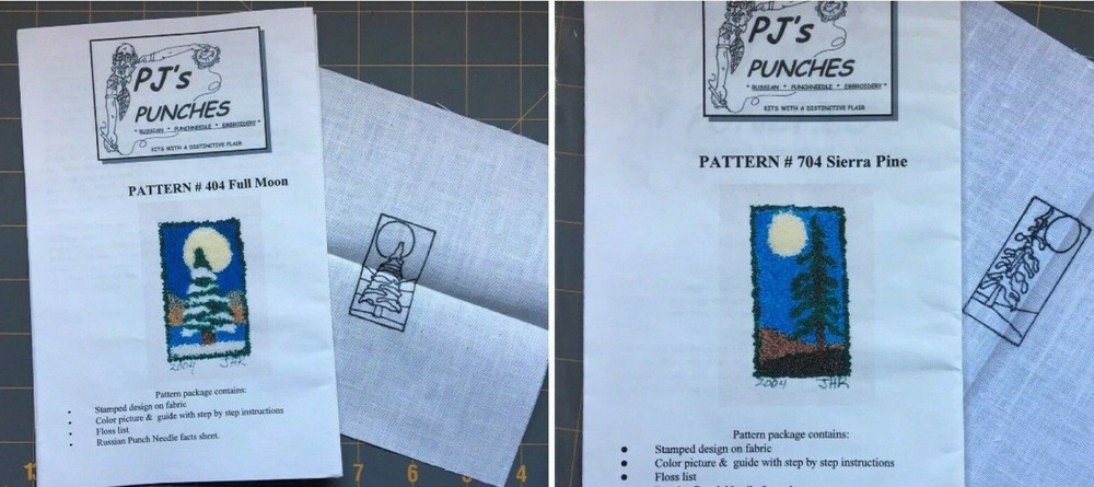 PUNCH NEEDLE PUNCHNEEDLE PATTERNS w/ FABRIC KIT PJ'S Punches TREES YOU PICK