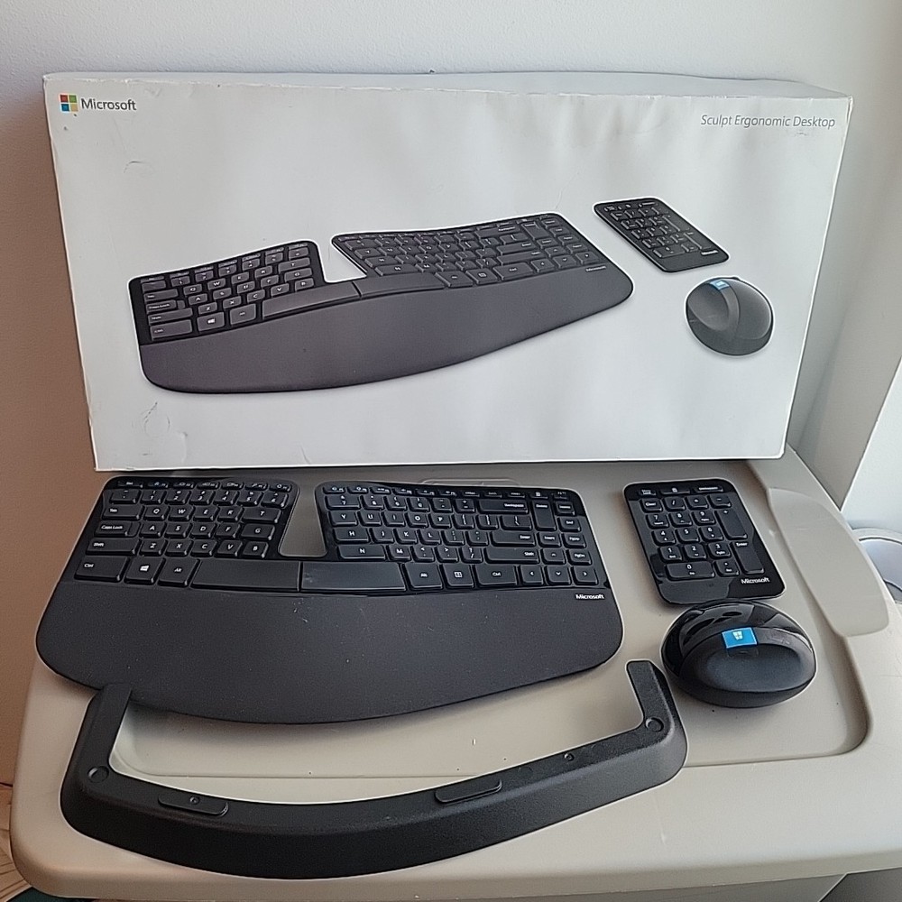 Microsoft Sculpt Ergonomic Desktop Keyboard Mouse Number Pad Bundle - No Dongle