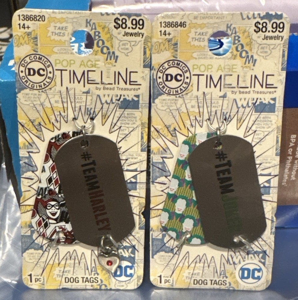 DC Comics Timeline Dog Tags~Team Harley & Team Joker