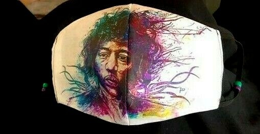 ***Jimi Hendrix 2***  REVERSIBLE Cotton Face mask (handmade)