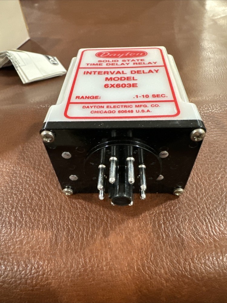 Dayton 6X603E Solid State Time Delay Relay, Range: 0.1-10sec, Input: 120VAC