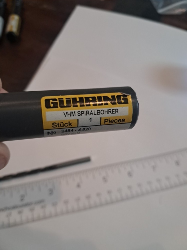 GUHRING SOLID CARBIDE DRILL Bit VHM 4.92 MM 2464