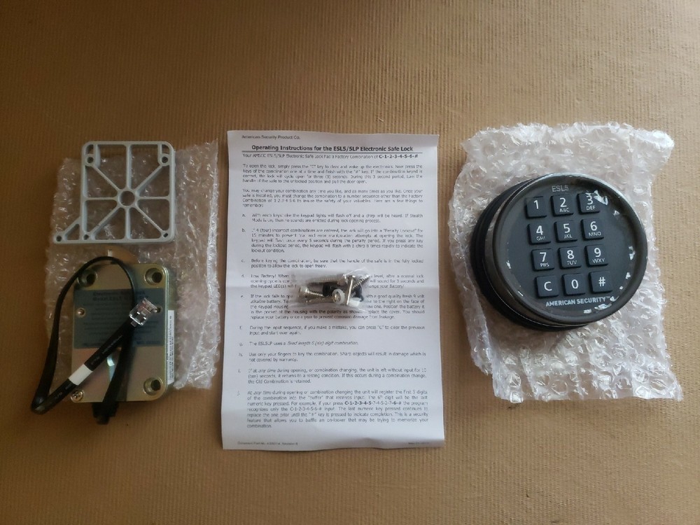 Amsec - ESL5 - Illuminated Electronic Pivot Safe Lock Kit (Dial & Lock) - Black