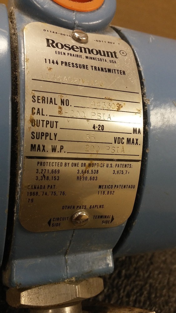 ROSEMOUNT 1144A0200A22 1144 Pressure Transmitter