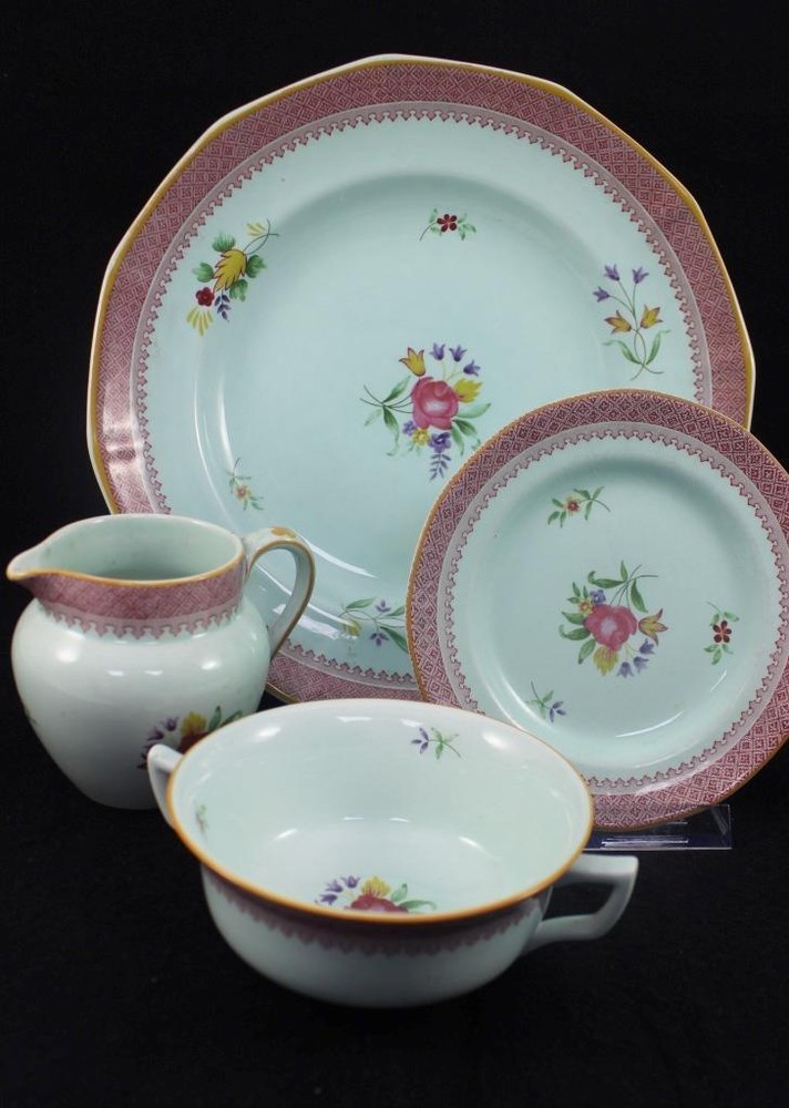 Adams Lowestoft Four Piece Assortment Current Modern Backstamp