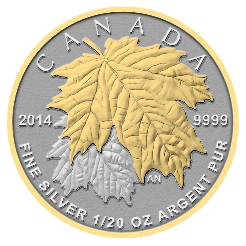 2014 Canadian 5-Coin Silver Reverse Proof Maple Leaf Set