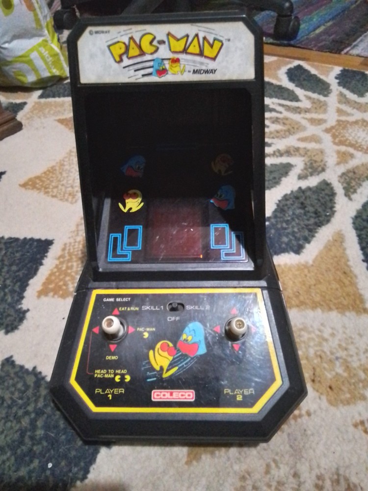 1982 Coleco Pac-Man Mini Arcade Version With Original Box. Works Great.