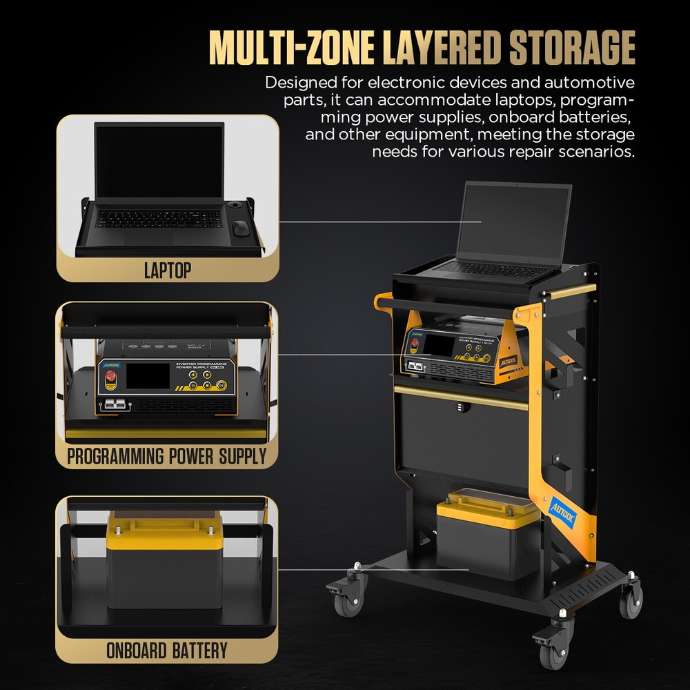 Tool Trolley Workshop Cart Heavy Duty Garage Roller Cabinet DIY with Code Lock
